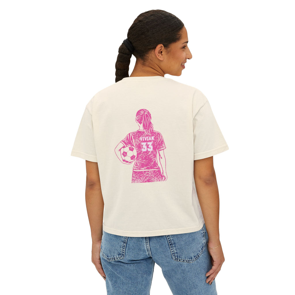 VISTA Fury Personalized Soccer Player Women's Boxy Tee