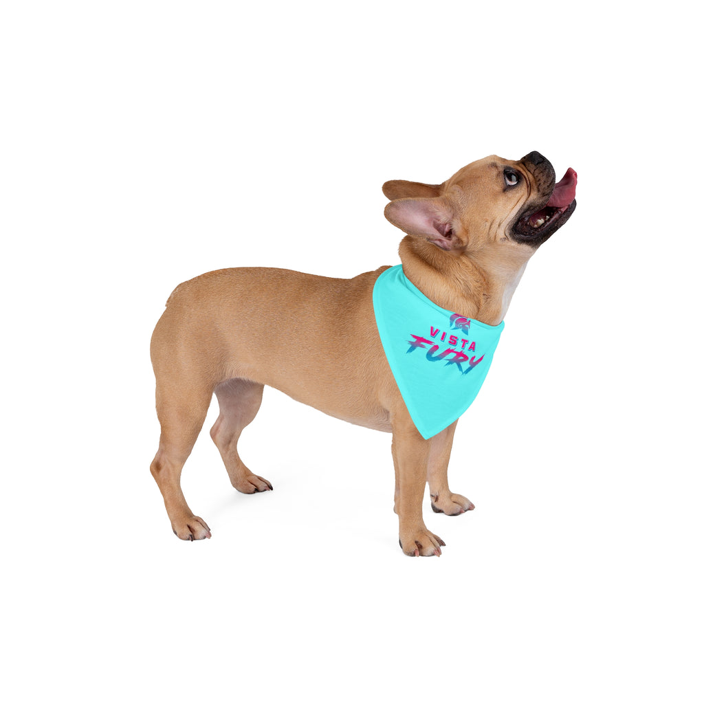Vista Fury Pet Bandana - Retro Neon Spartan Logo Dog & Cat Accessory