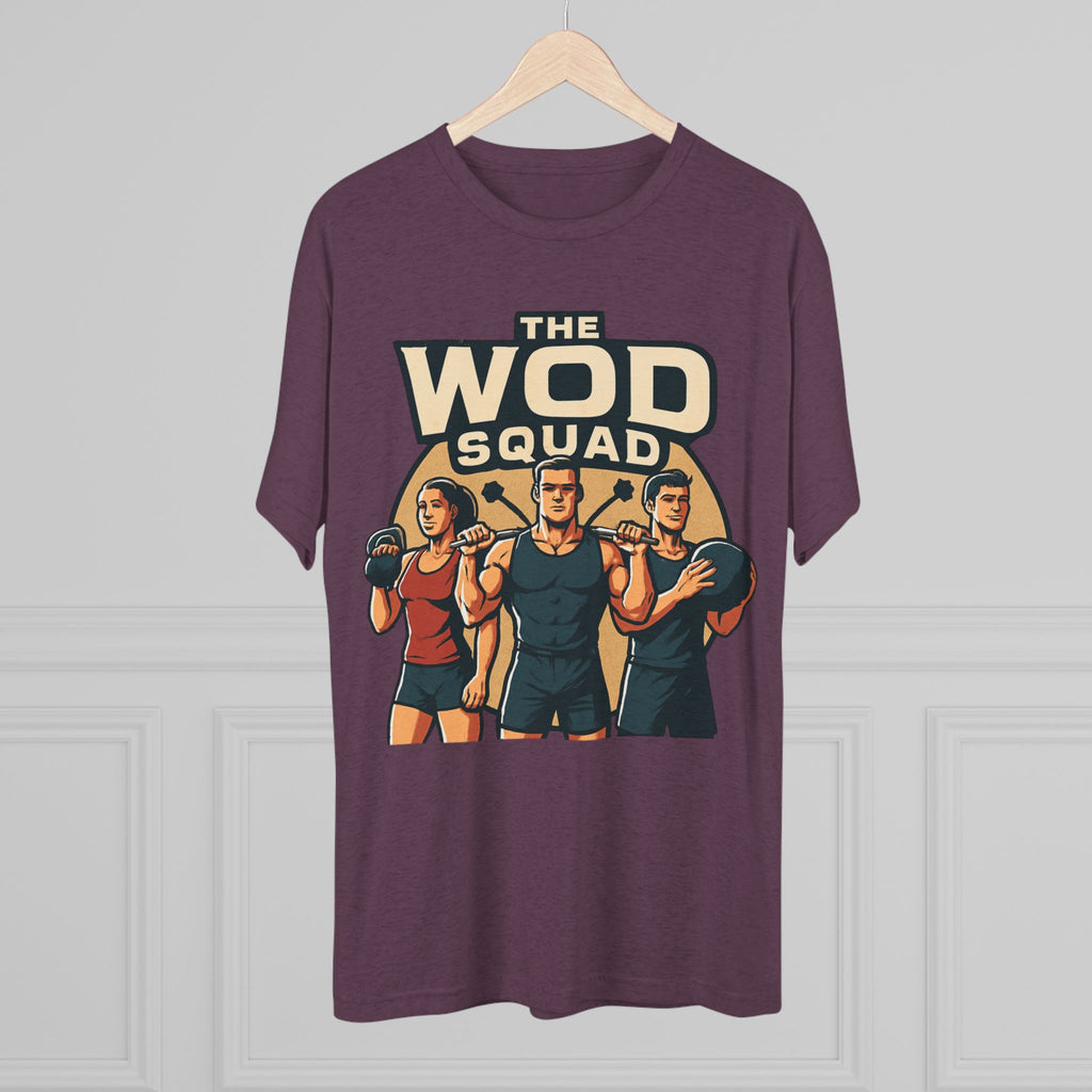 WOD Squad T-Shirt — "The WOD Squad" CrossFit Gym Tee (Back: "Friends Don't Let Friends Skip WODs")