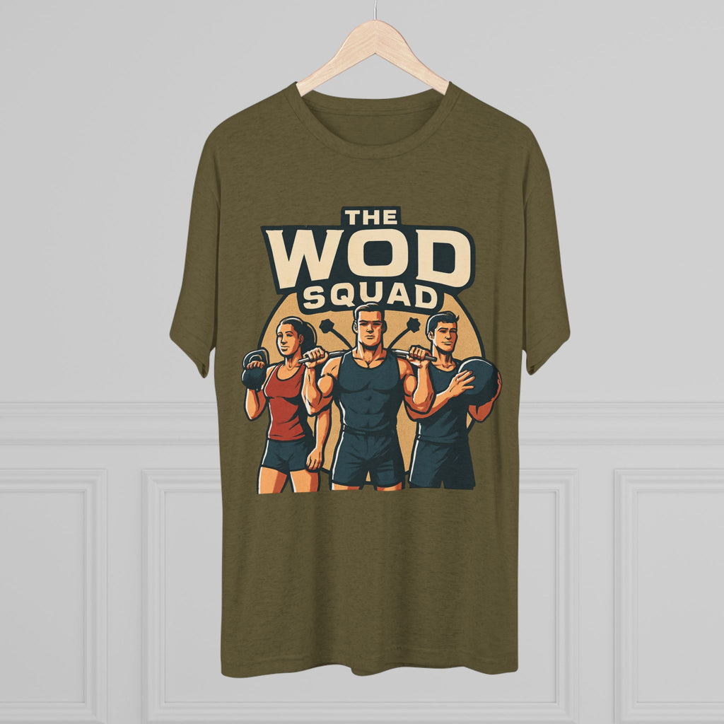 WOD Squad T-Shirt — "The WOD Squad" CrossFit Gym Tee (Back: "Friends Don't Let Friends Skip WODs")