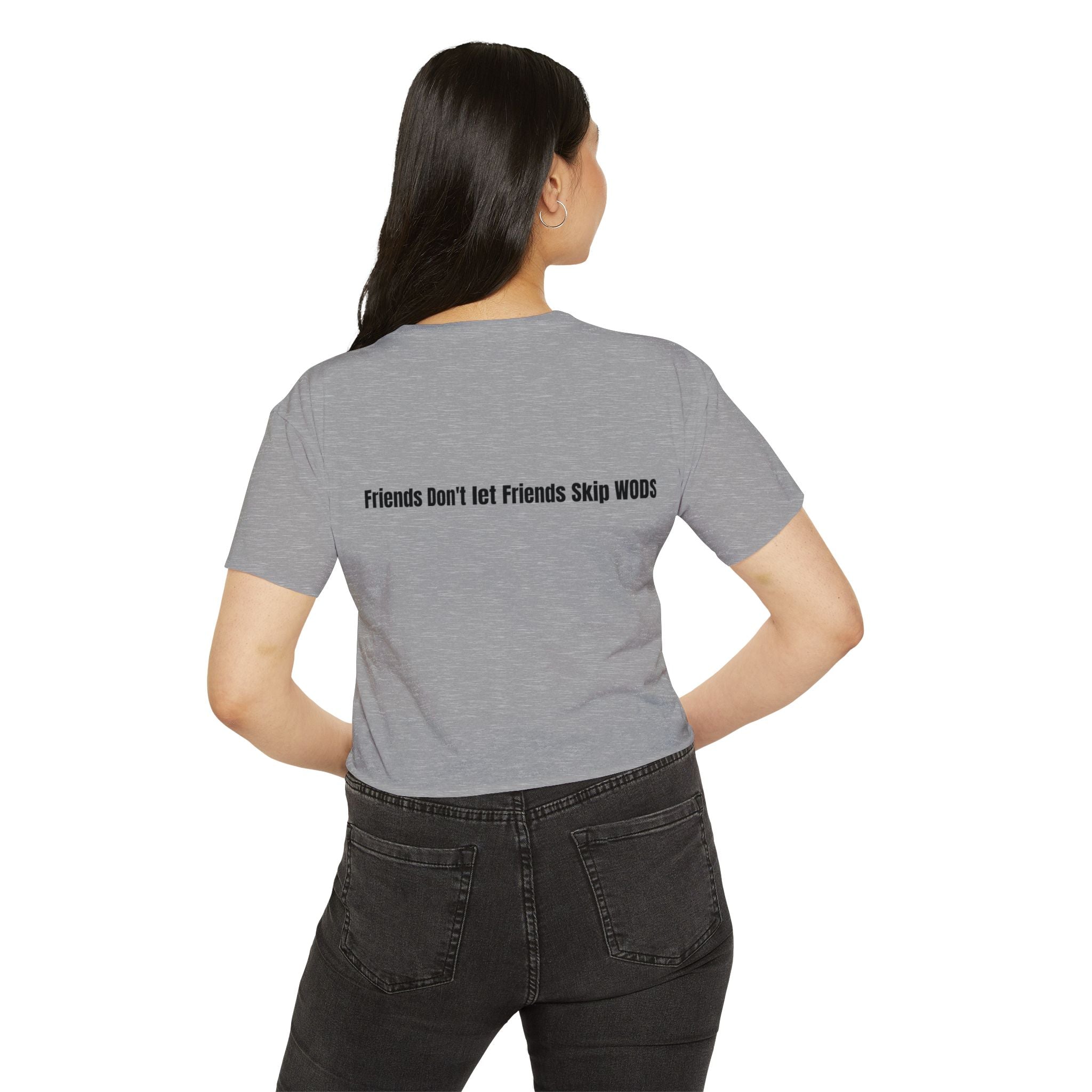 WOD Squad Crop Top — "Friends Don’t Let Friends Skip WODs" Women’s Fitness Festival Tee