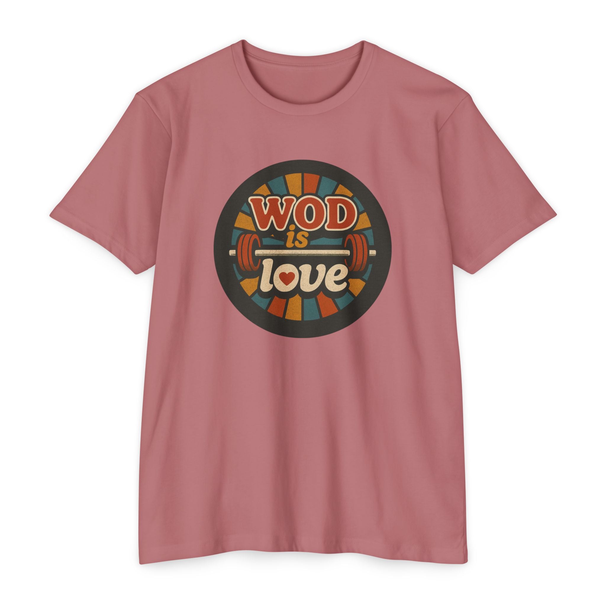 WOD Is Love T-Shirt — Retro Barbell CrossFit Tee ("If Love is a WOD, I'm RX'ing it")