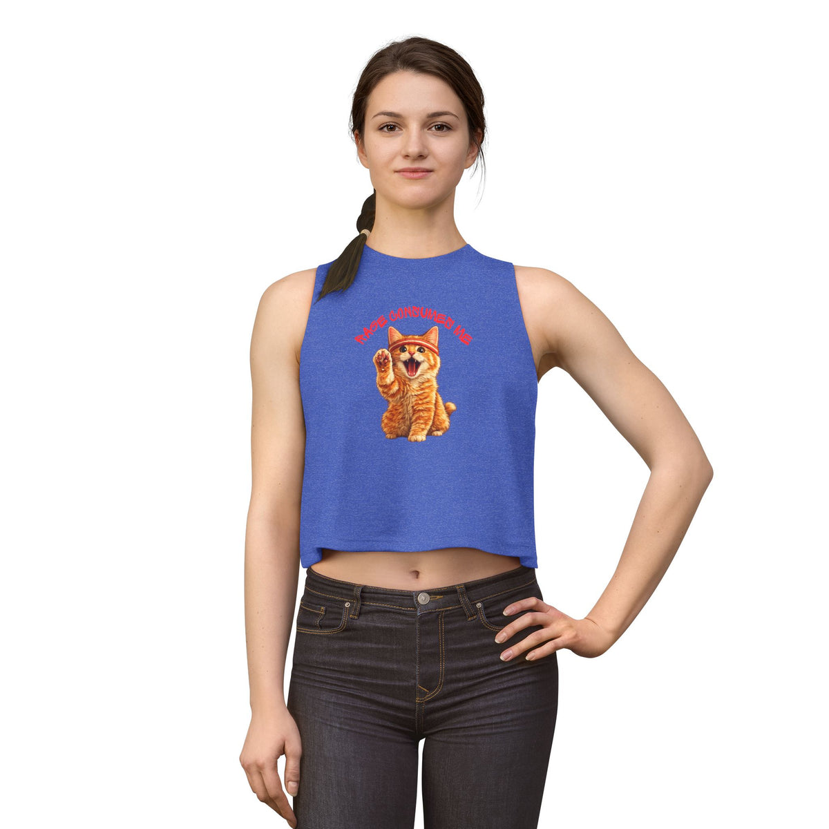 'Consumed Me' Cute Orange Kitty Crop Top