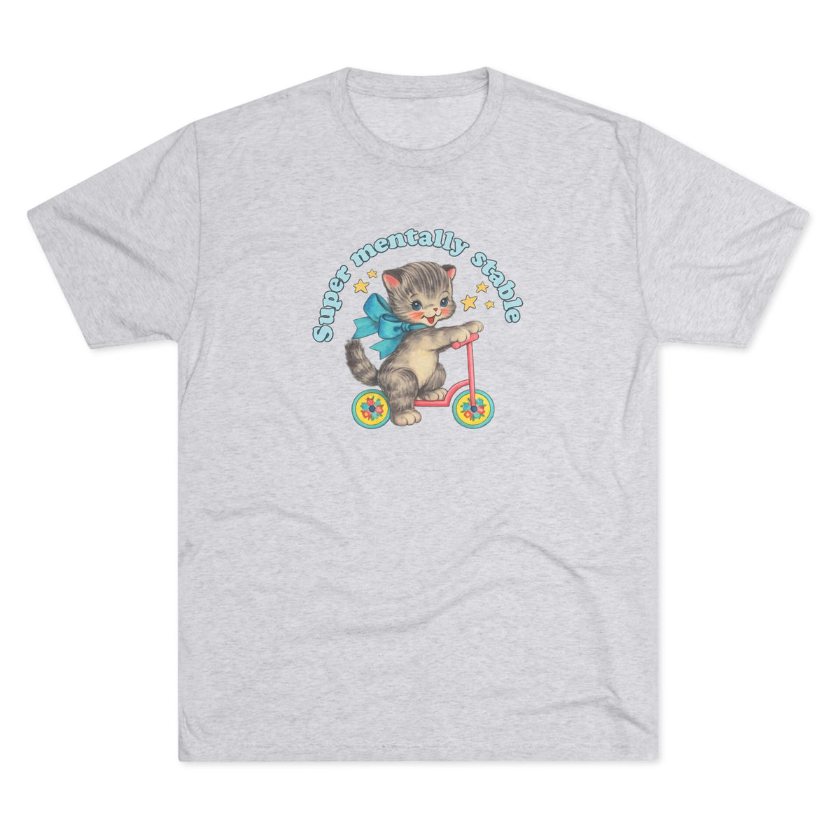 'Stay Mentally Stable' Vintage Cat Graphic Shirt