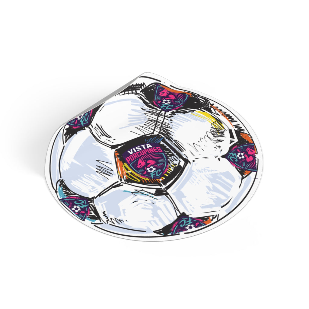 Soccer Ball Vinyl Sticker — Vista Porcupines FC Round Decal