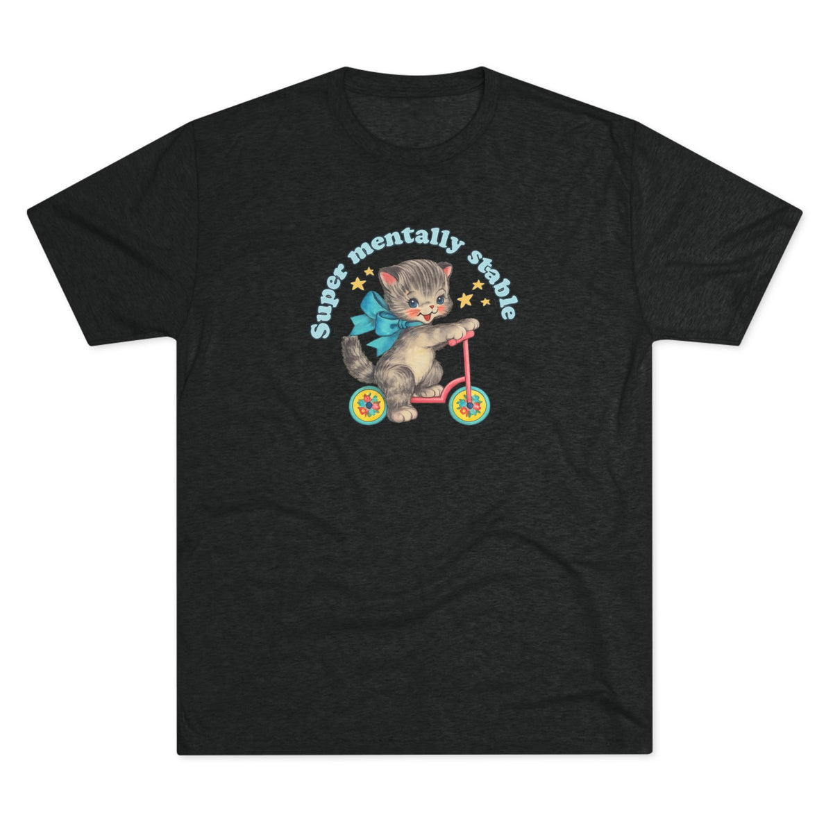 'Stay Mentally Stable' Vintage Cat Graphic Shirt