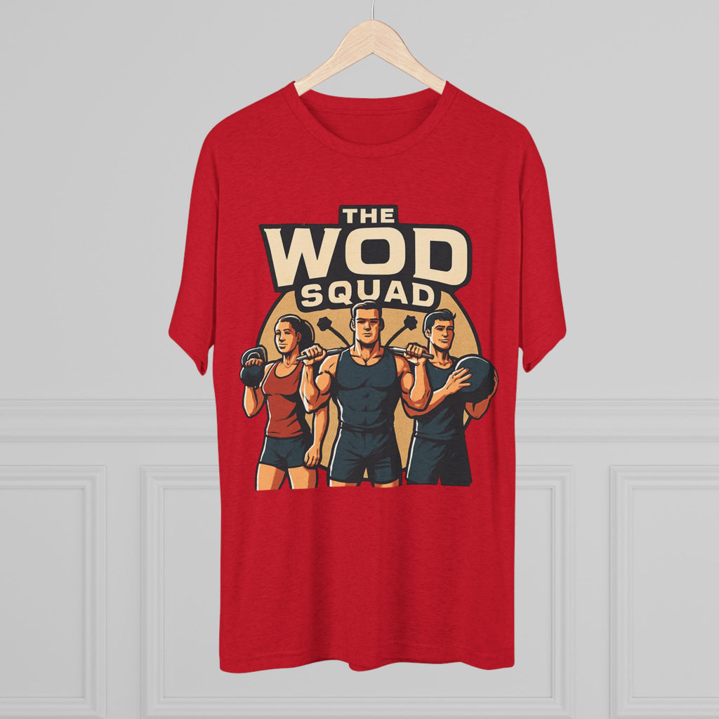 WOD Squad T-Shirt — "The WOD Squad" CrossFit Gym Tee (Back: "Friends Don't Let Friends Skip WODs")