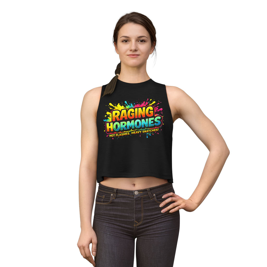 Raging Hormones Crop Top – Funny Menopause Tank (‘Hot Flashes, Heavy Snatches’)