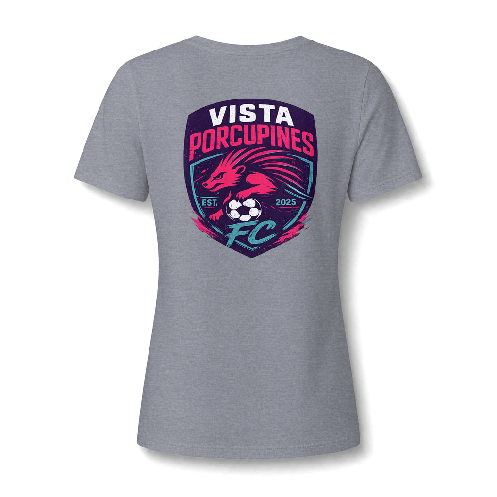 VISTA Porcupines-Women's Relaxed Heather V-Neck Tee