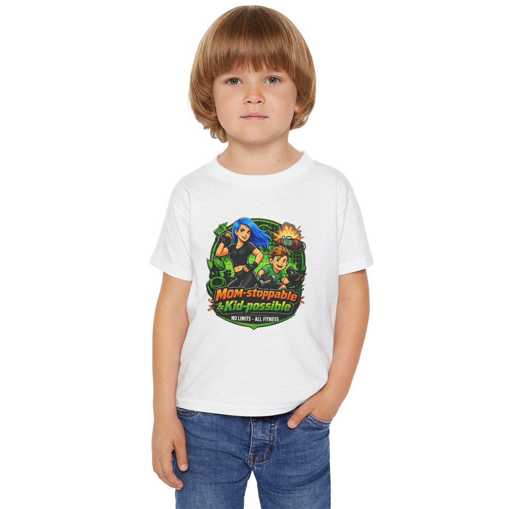 Mom-stoppable & Kid-possible Toddler T-Shirt – Cute Supermom Graphic Tee