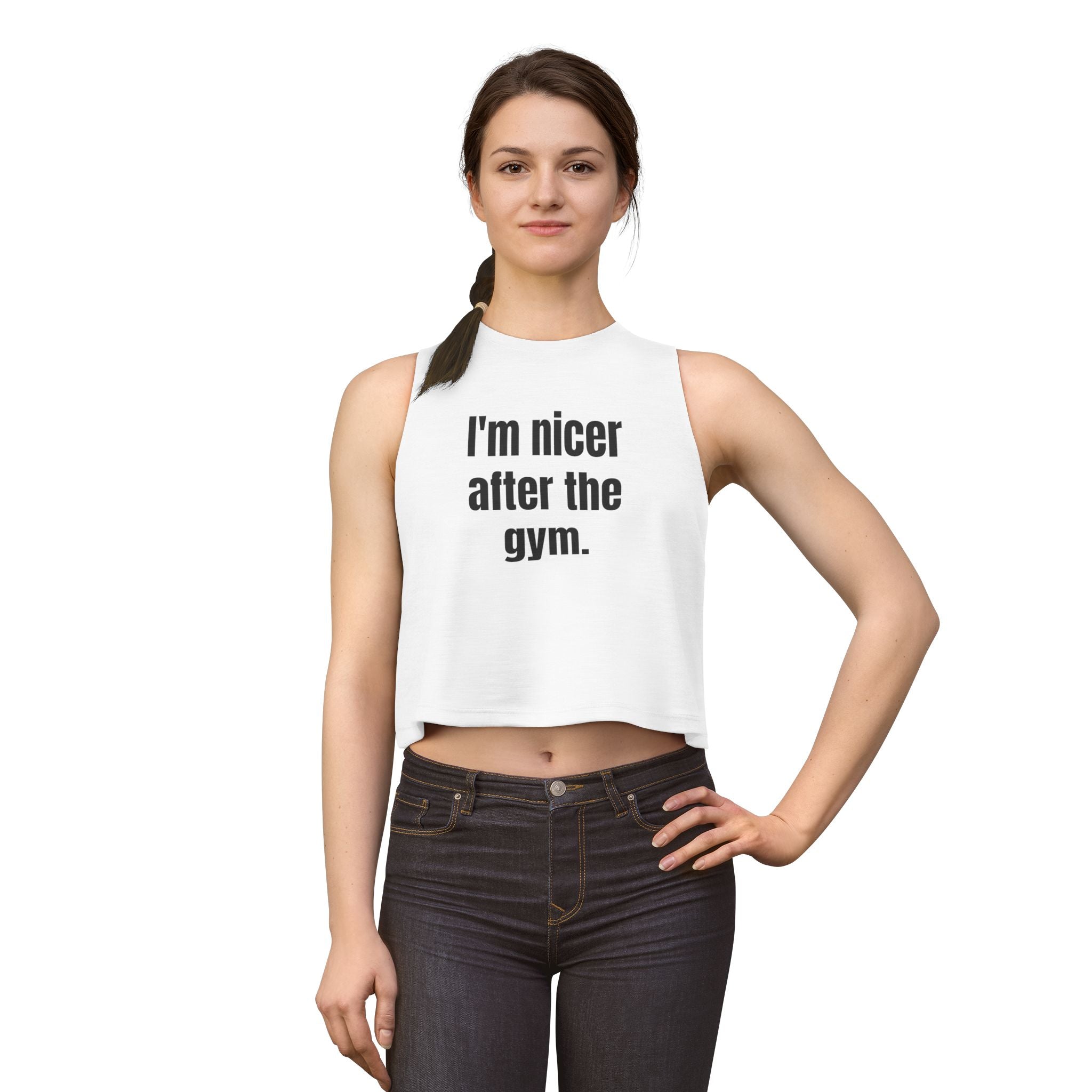 I'm Nicer After the Gym Crop Top — Women's Workout Tank