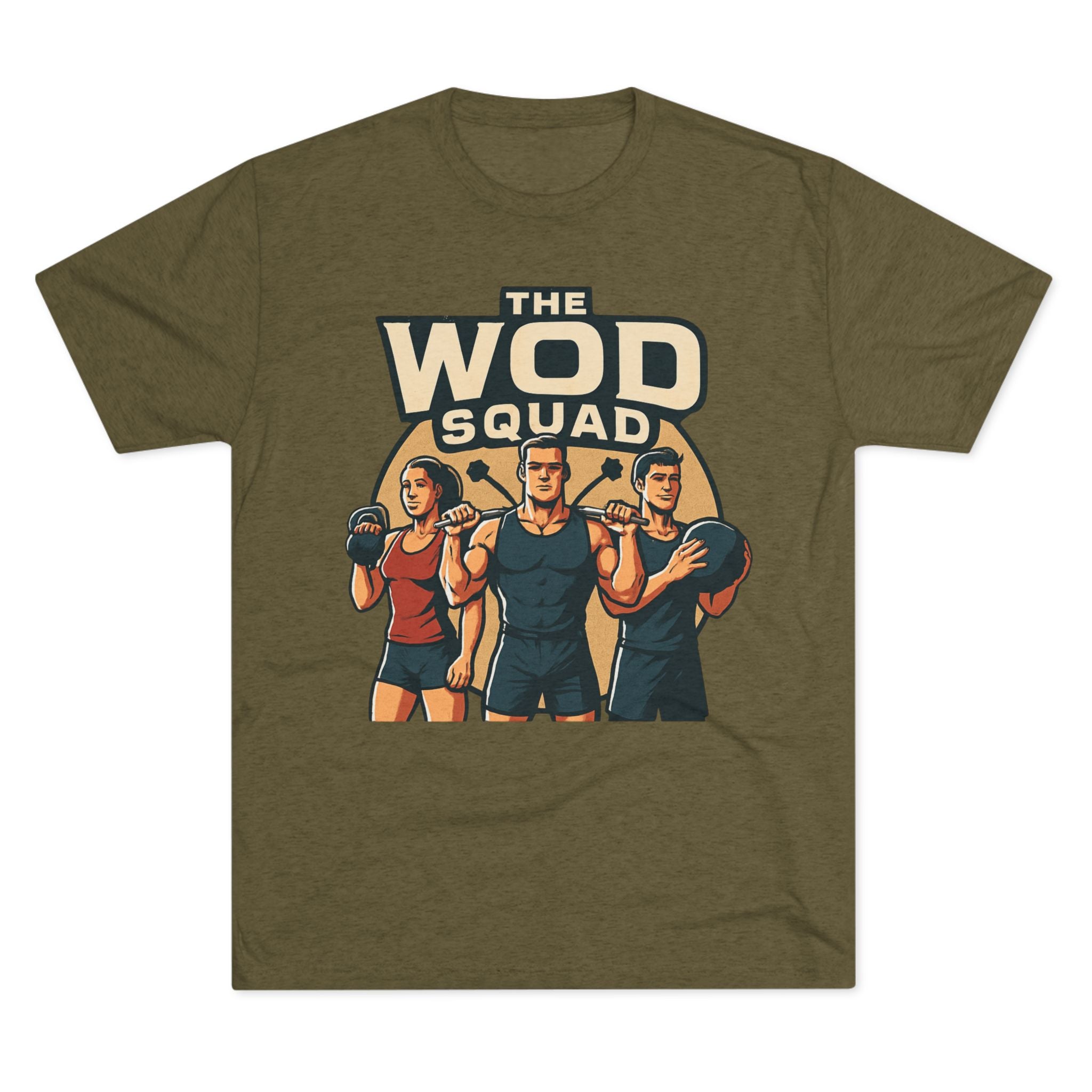 WOD Squad T-Shirt — "The WOD Squad" CrossFit Gym Tee (Back: "Friends Don't Let Friends Skip WODs")