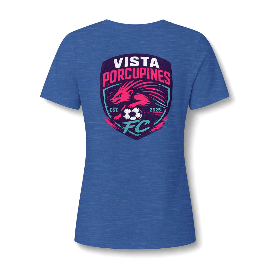 VISTA Porcupines-Women's Relaxed Heather V-Neck Tee