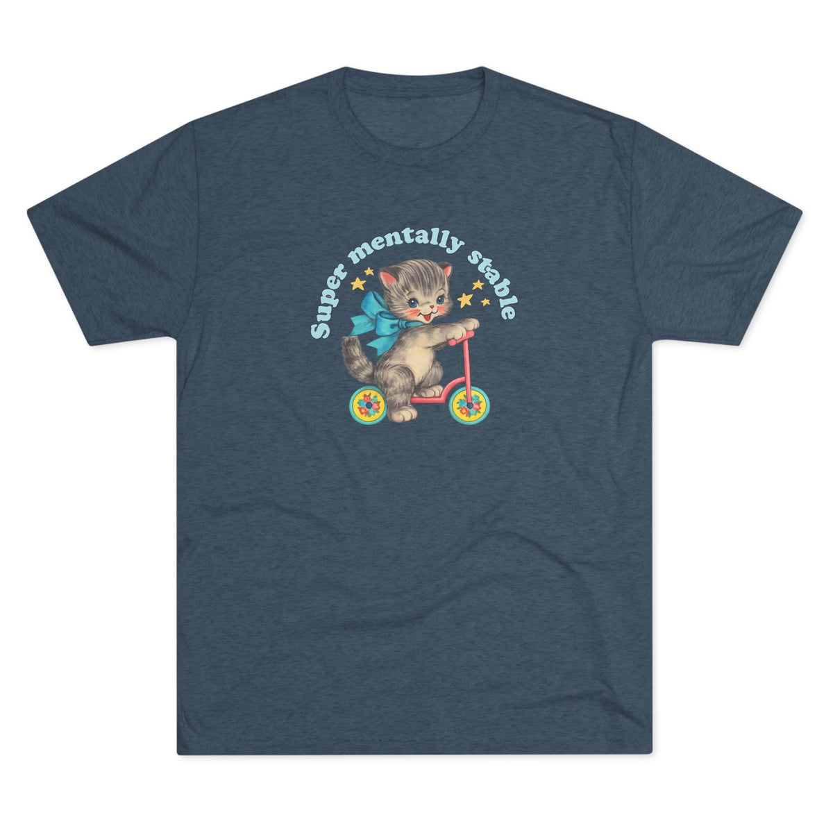 'Stay Mentally Stable' Vintage Cat Graphic Shirt