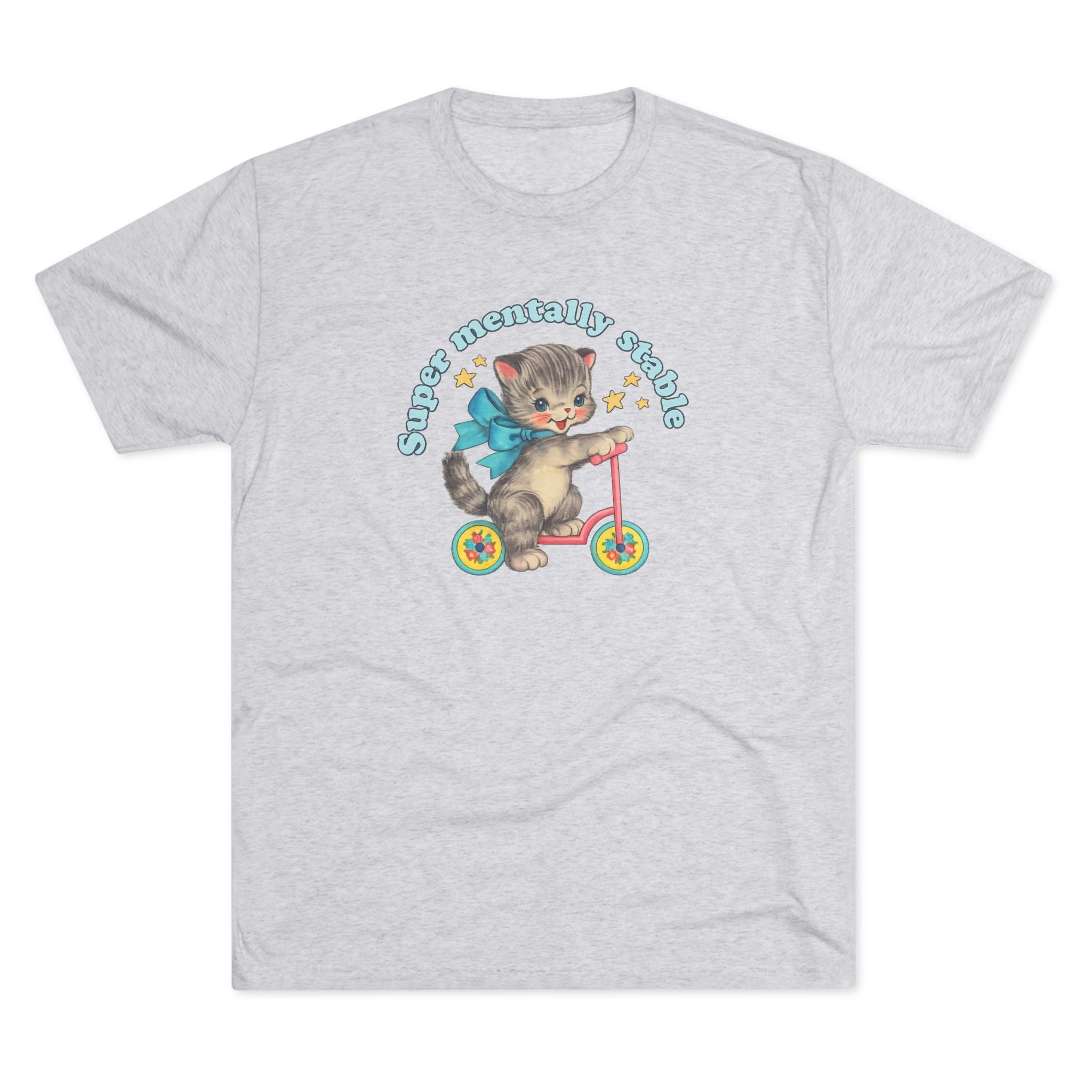 'Stay Mentally Stable' Vintage Cat Graphic Shirt