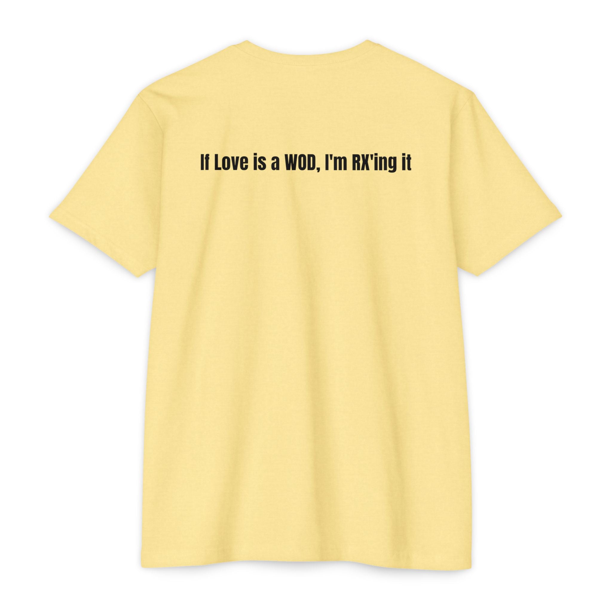 WOD Is Love T-Shirt — Retro Barbell CrossFit Tee ("If Love is a WOD, I'm RX'ing it")