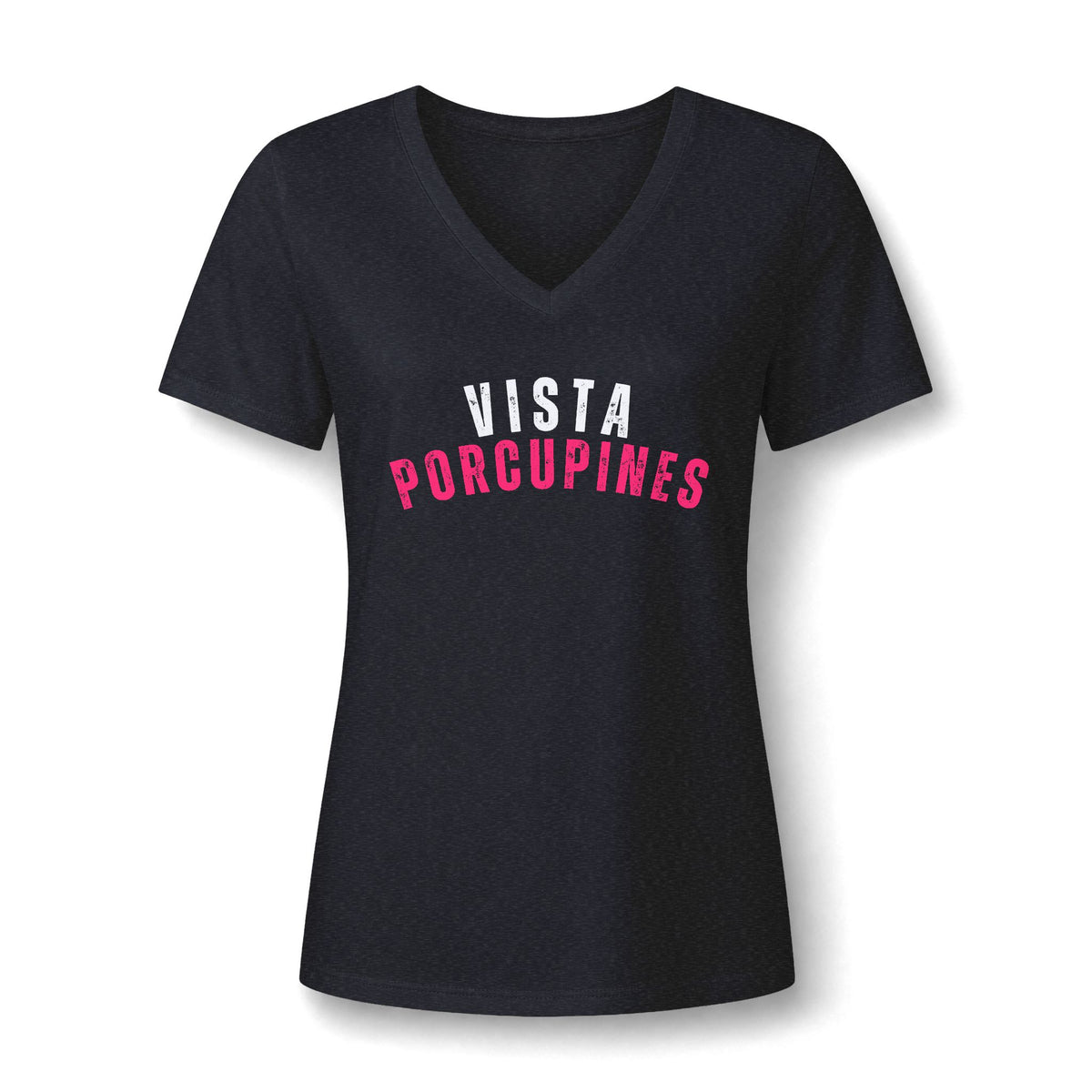 VISTA Porcupines-Women's Relaxed Heather V-Neck Tee