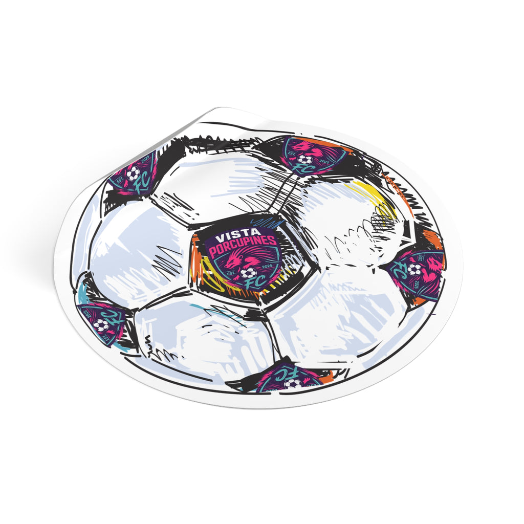 Soccer Ball Vinyl Sticker — Vista Porcupines FC Round Decal