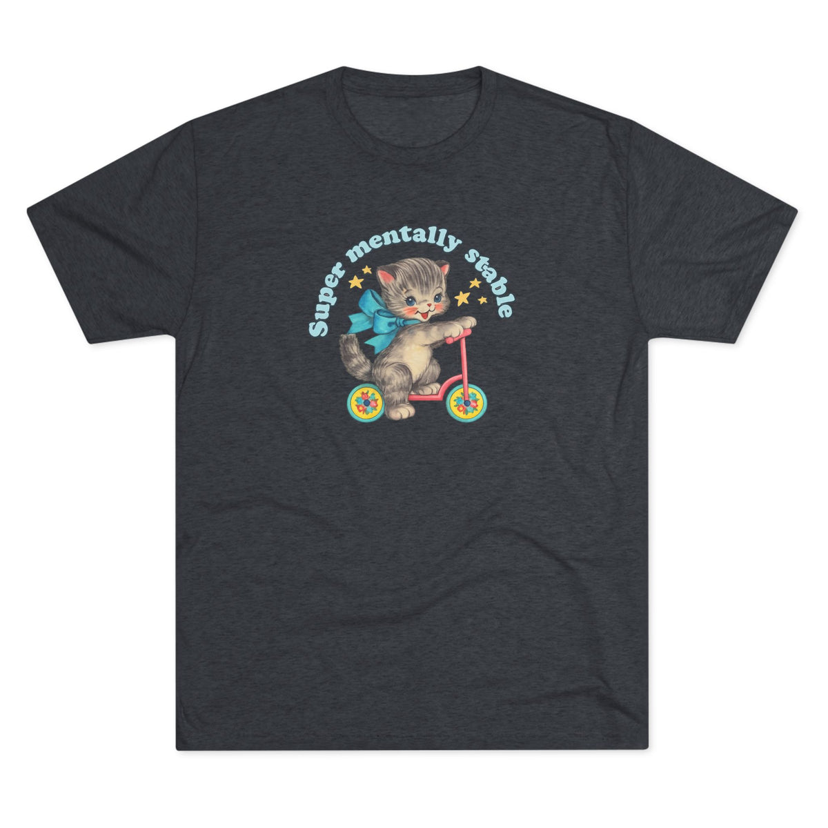 'Stay Mentally Stable' Vintage Cat Graphic Shirt
