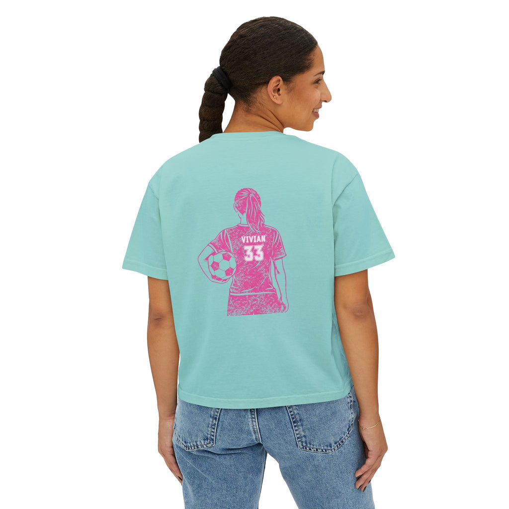 VISTA Fury Personalized Soccer Player Women's Boxy Tee