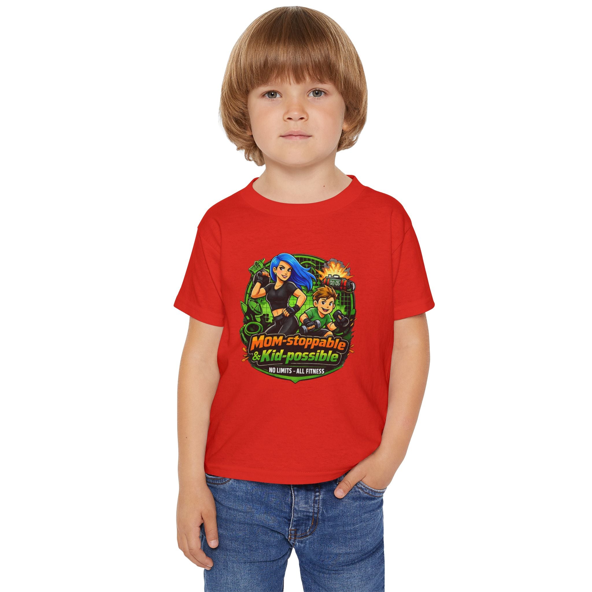 Mom-stoppable & Kid-possible Toddler T-Shirt – Cute Supermom Graphic Tee