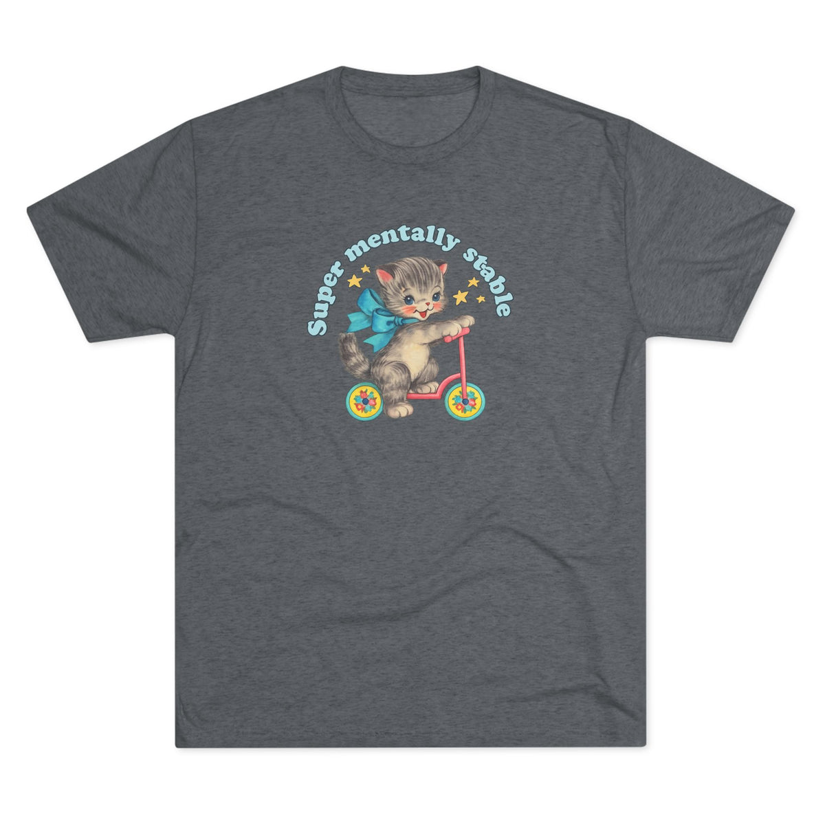 'Stay Mentally Stable' Vintage Cat Graphic Shirt