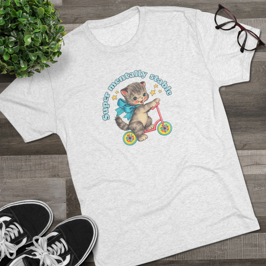 'Stay Mentally Stable' Vintage Cat Graphic Shirt