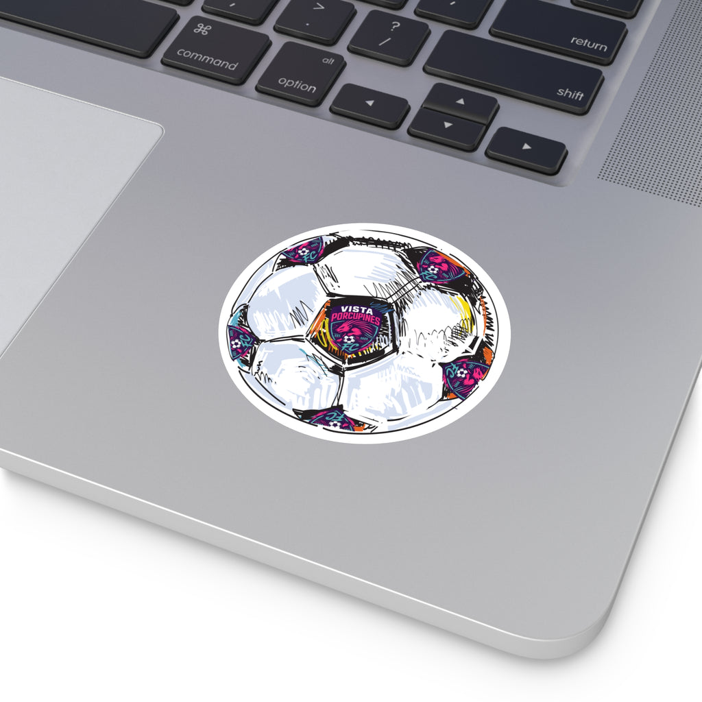 Soccer Ball Vinyl Sticker — Vista Porcupines FC Round Decal