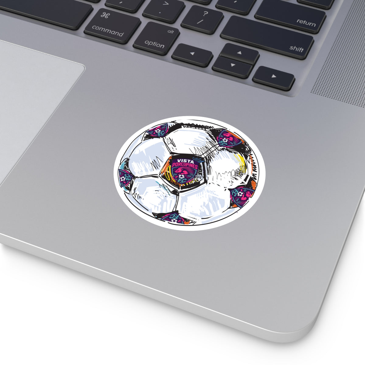 Soccer Ball Vinyl Sticker — Vista Porcupines FC Round Decal
