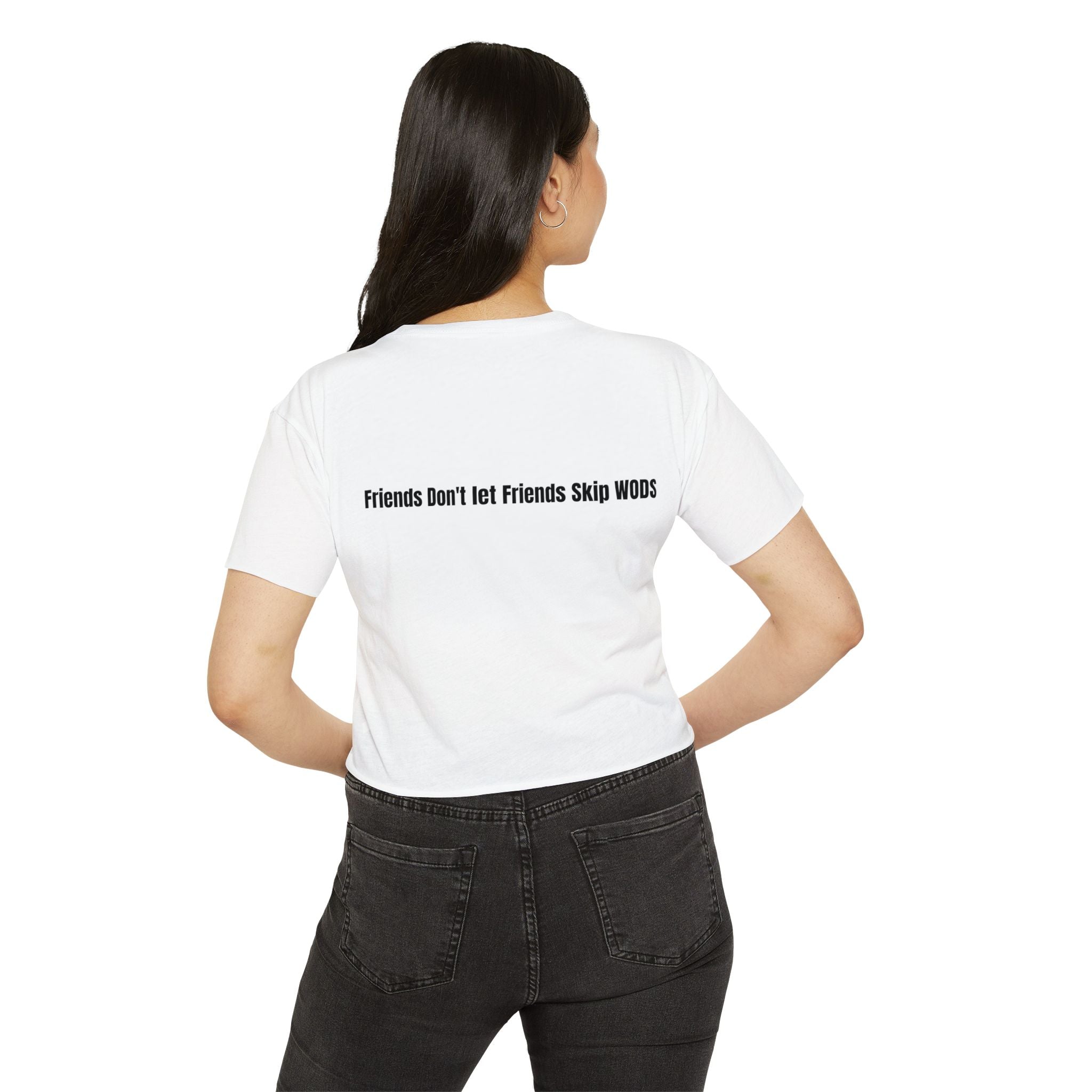 WOD Squad Crop Top — "Friends Don’t Let Friends Skip WODs" Women’s Fitness Festival Tee