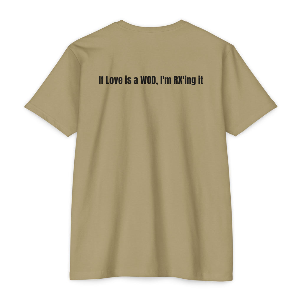 WOD Is Love T-Shirt — Retro Barbell CrossFit Tee ("If Love is a WOD, I'm RX'ing it")