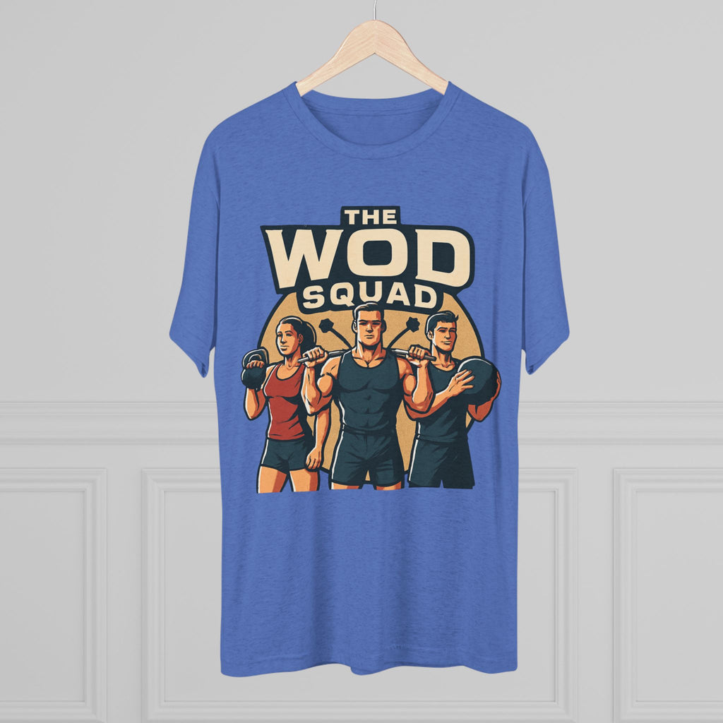 WOD Squad T-Shirt — "The WOD Squad" CrossFit Gym Tee (Back: "Friends Don't Let Friends Skip WODs")