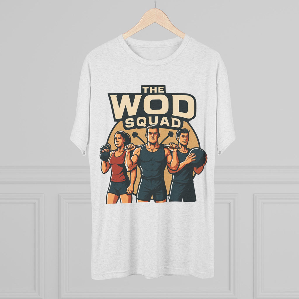 WOD Squad T-Shirt — "The WOD Squad" CrossFit Gym Tee (Back: "Friends Don't Let Friends Skip WODs")