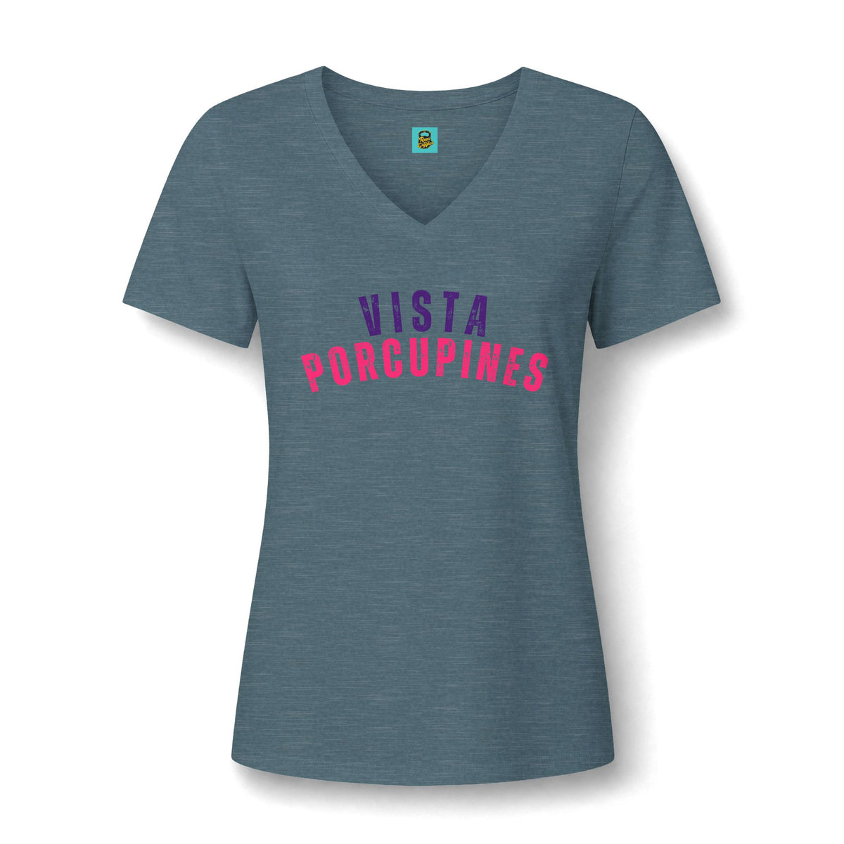 VISTA Porcupines-Women's Relaxed Heather V-Neck Tee