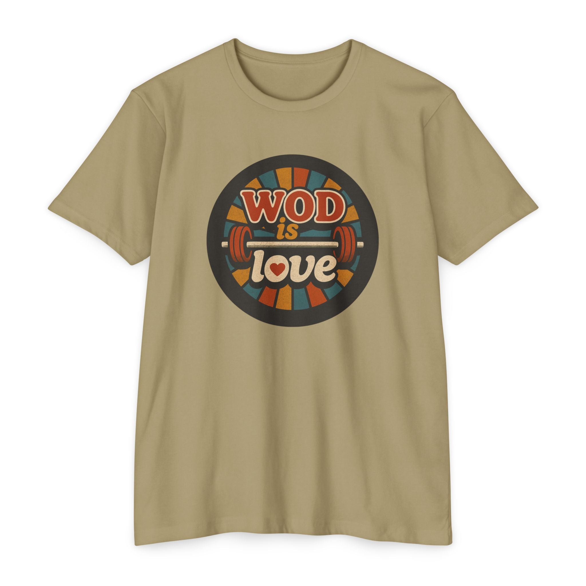 WOD Is Love T-Shirt — Retro Barbell CrossFit Tee ("If Love is a WOD, I'm RX'ing it")