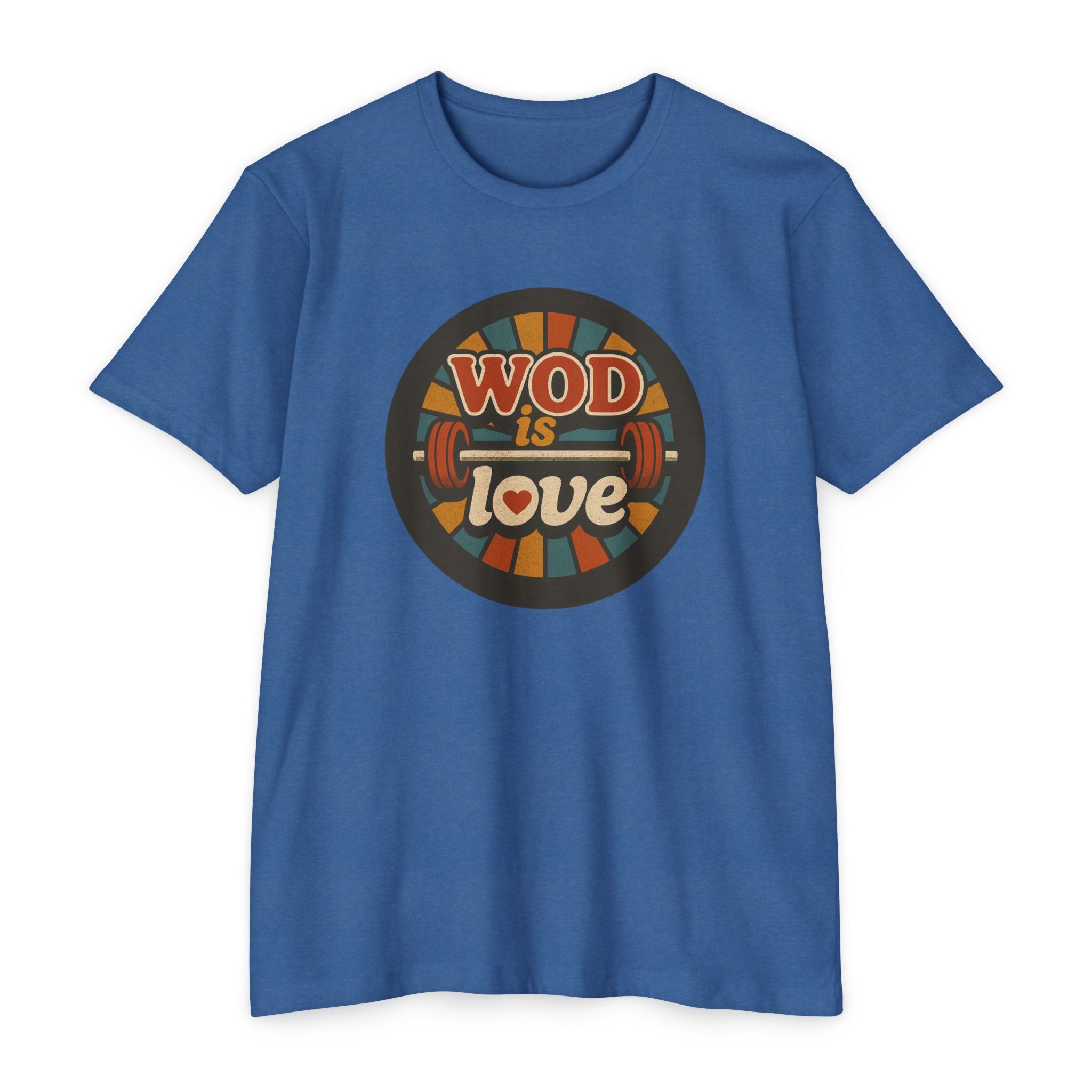 WOD Is Love T-Shirt — Retro Barbell CrossFit Tee ("If Love is a WOD, I'm RX'ing it")