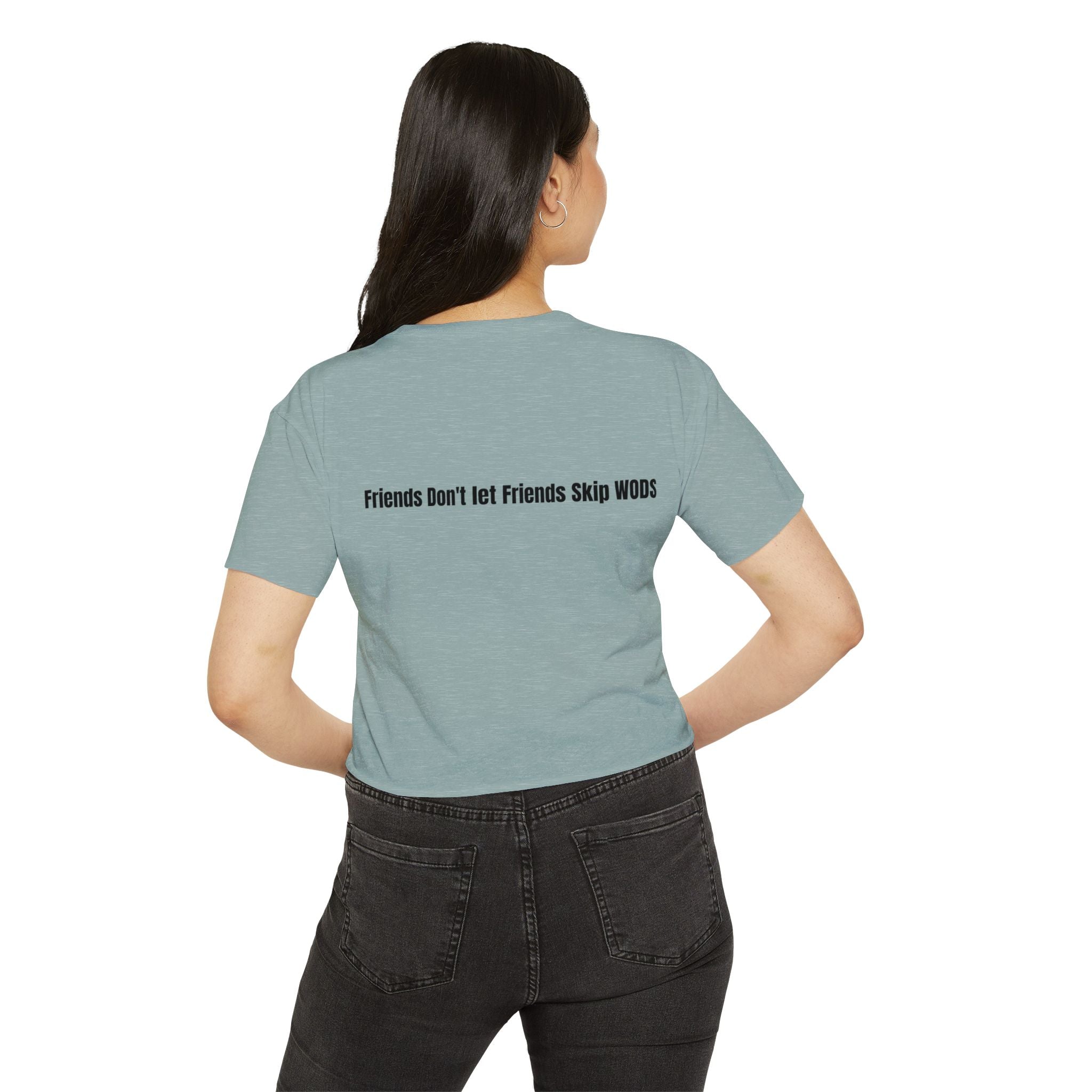 WOD Squad Crop Top — "Friends Don’t Let Friends Skip WODs" Women’s Fitness Festival Tee