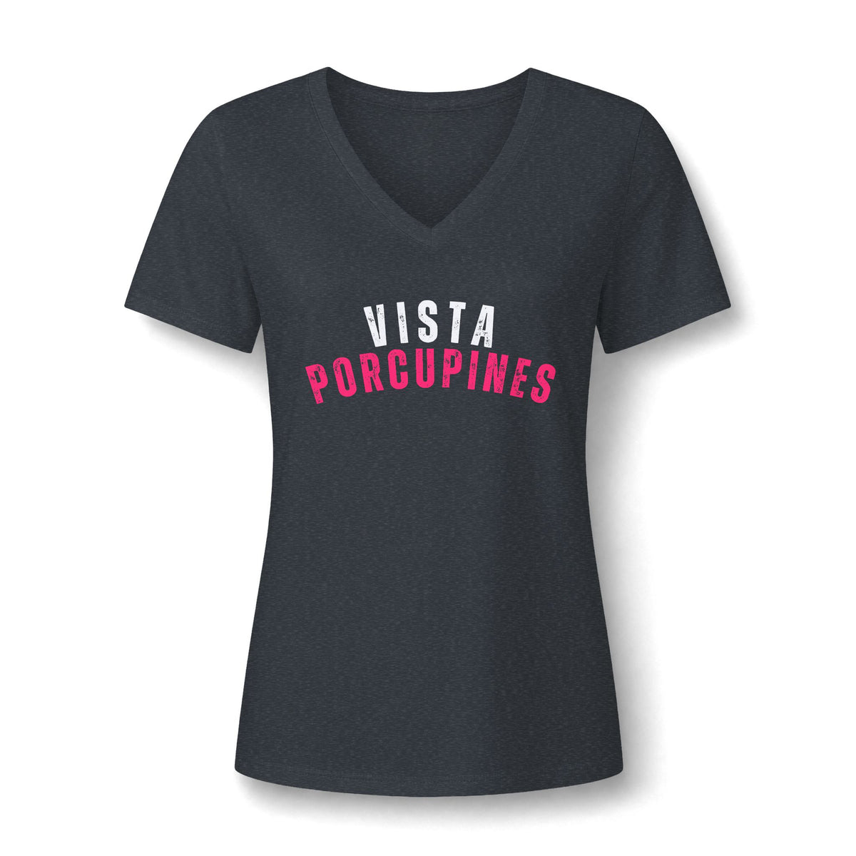 VISTA Porcupines-Women's Relaxed Heather V-Neck Tee