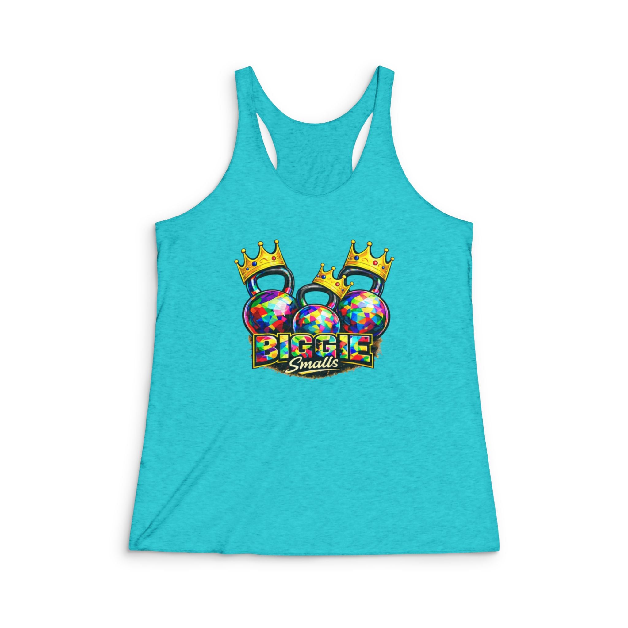 BIGGIESMALLS Smalls Racerback Tank — Colorful Crowned Ping-Pong Balls Graphic