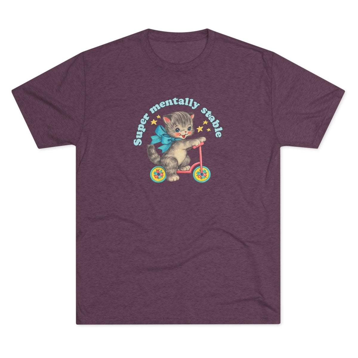 'Stay Mentally Stable' Vintage Cat Graphic Shirt