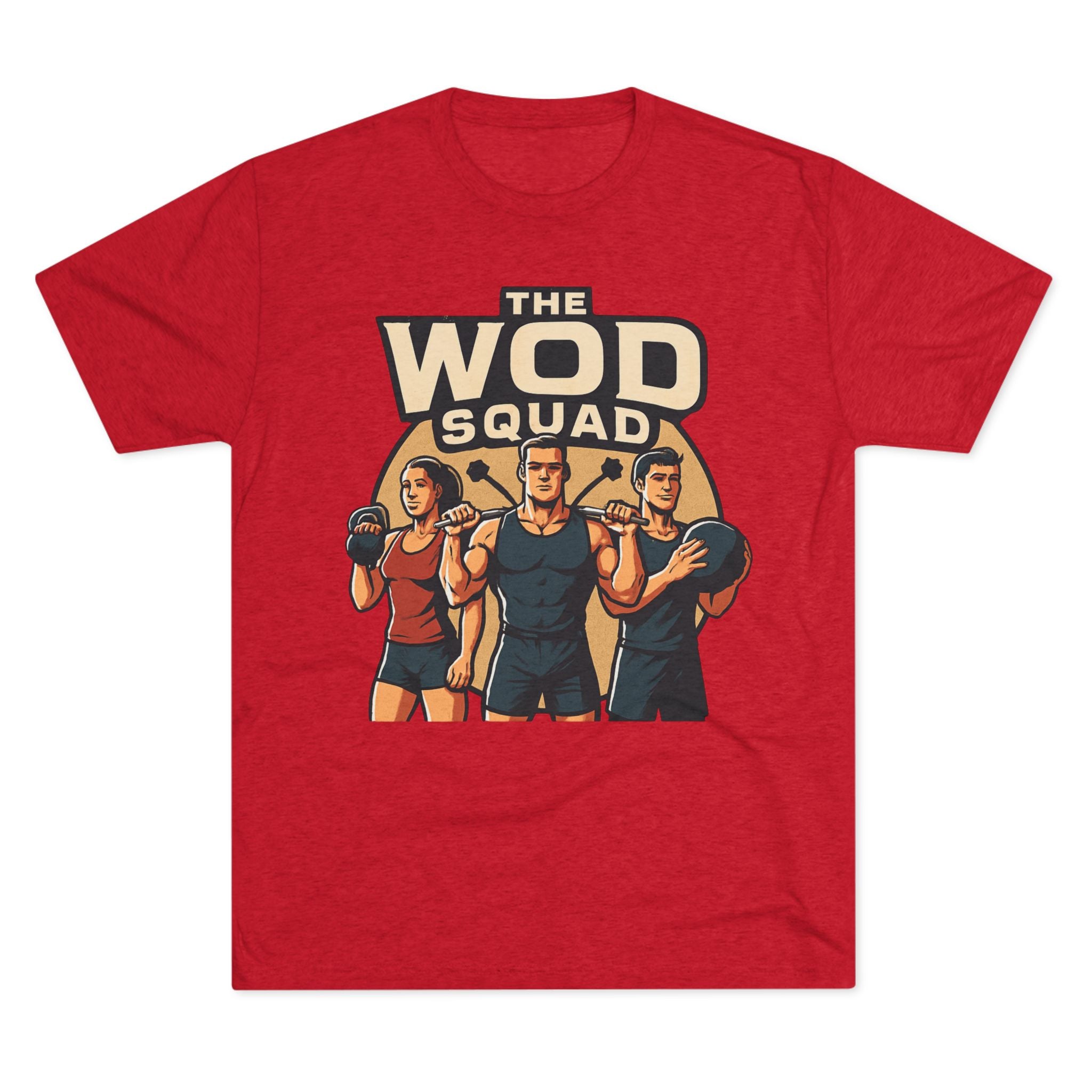 WOD Squad T-Shirt — "The WOD Squad" CrossFit Gym Tee (Back: "Friends Don't Let Friends Skip WODs")