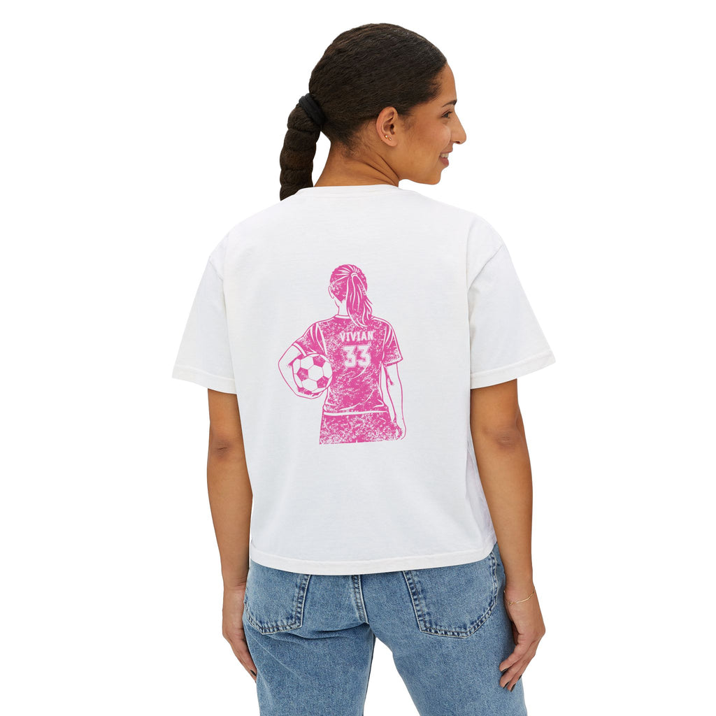 VISTA Fury Personalized Soccer Player Women's Boxy Tee