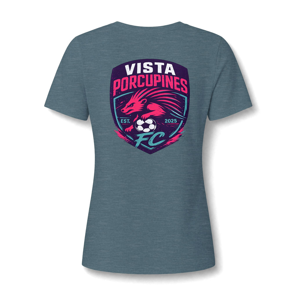 VISTA Porcupines-Women's Relaxed Heather V-Neck Tee