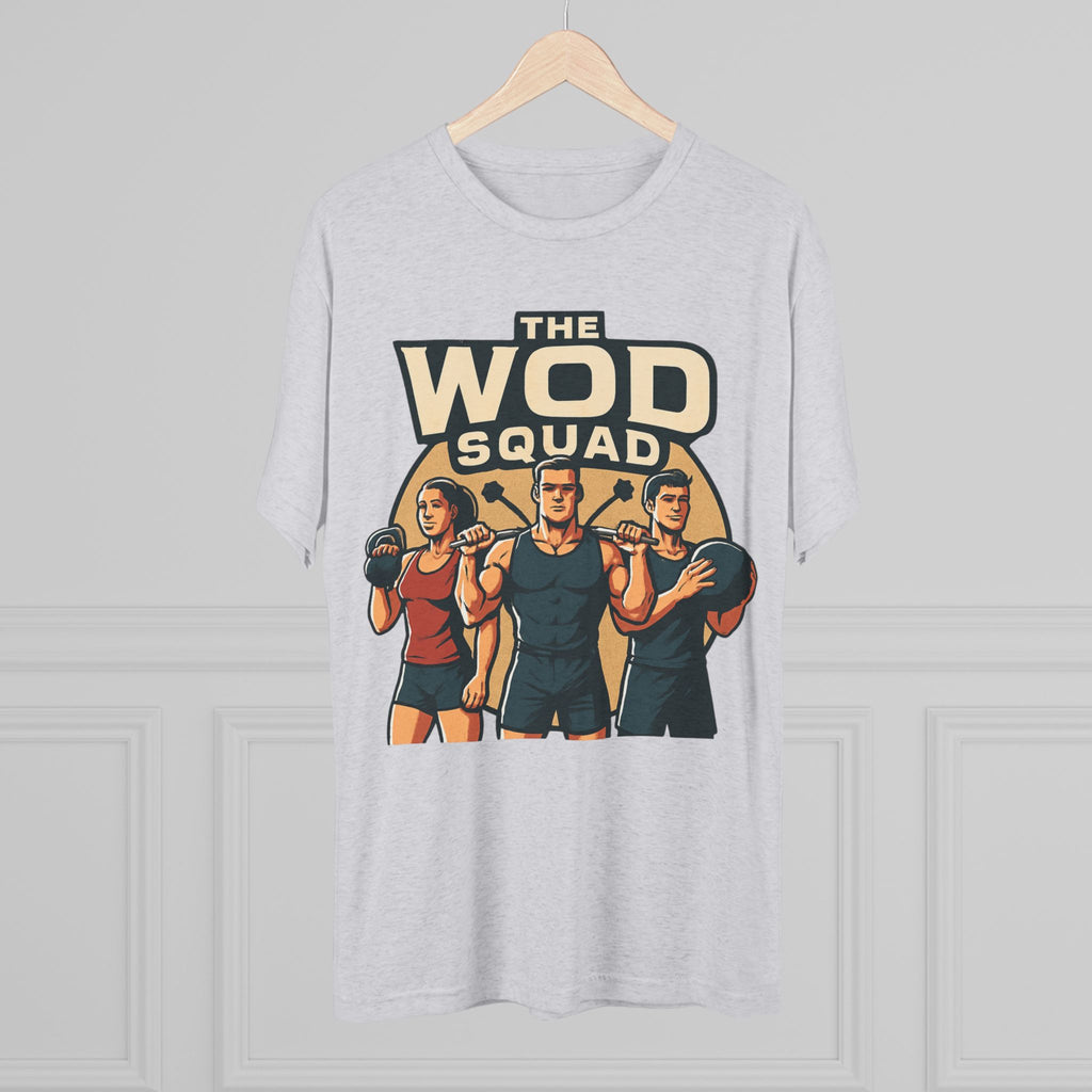 WOD Squad T-Shirt — "The WOD Squad" CrossFit Gym Tee (Back: "Friends Don't Let Friends Skip WODs")