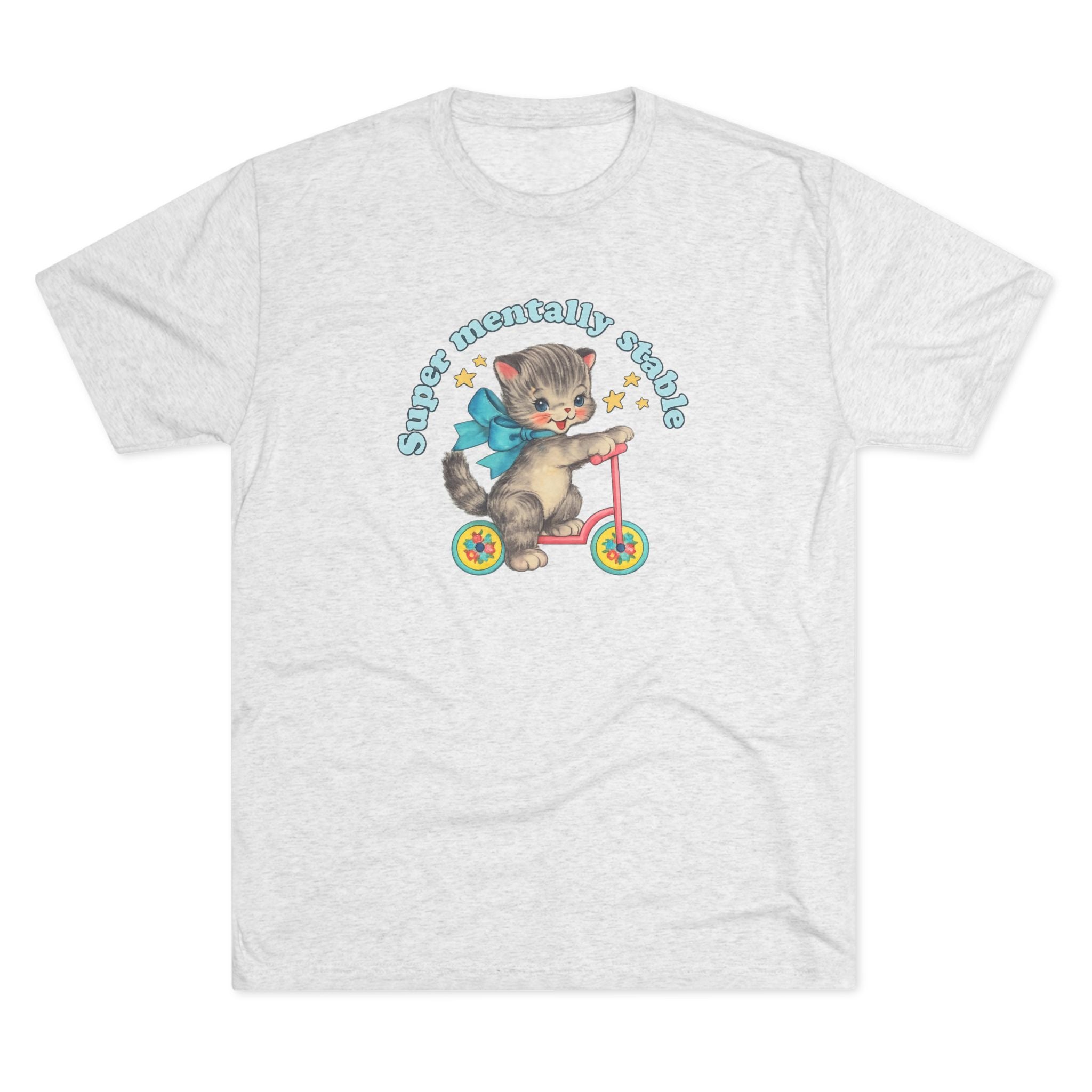 'Stay Mentally Stable' Vintage Cat Graphic Shirt