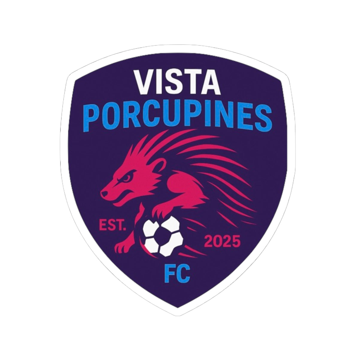 VISTA Porcupines FC Kiss-Cut Stickers | Sporty Team Decals