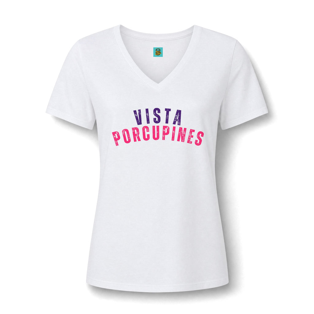 VISTA Porcupines-Women's Relaxed Heather V-Neck Tee