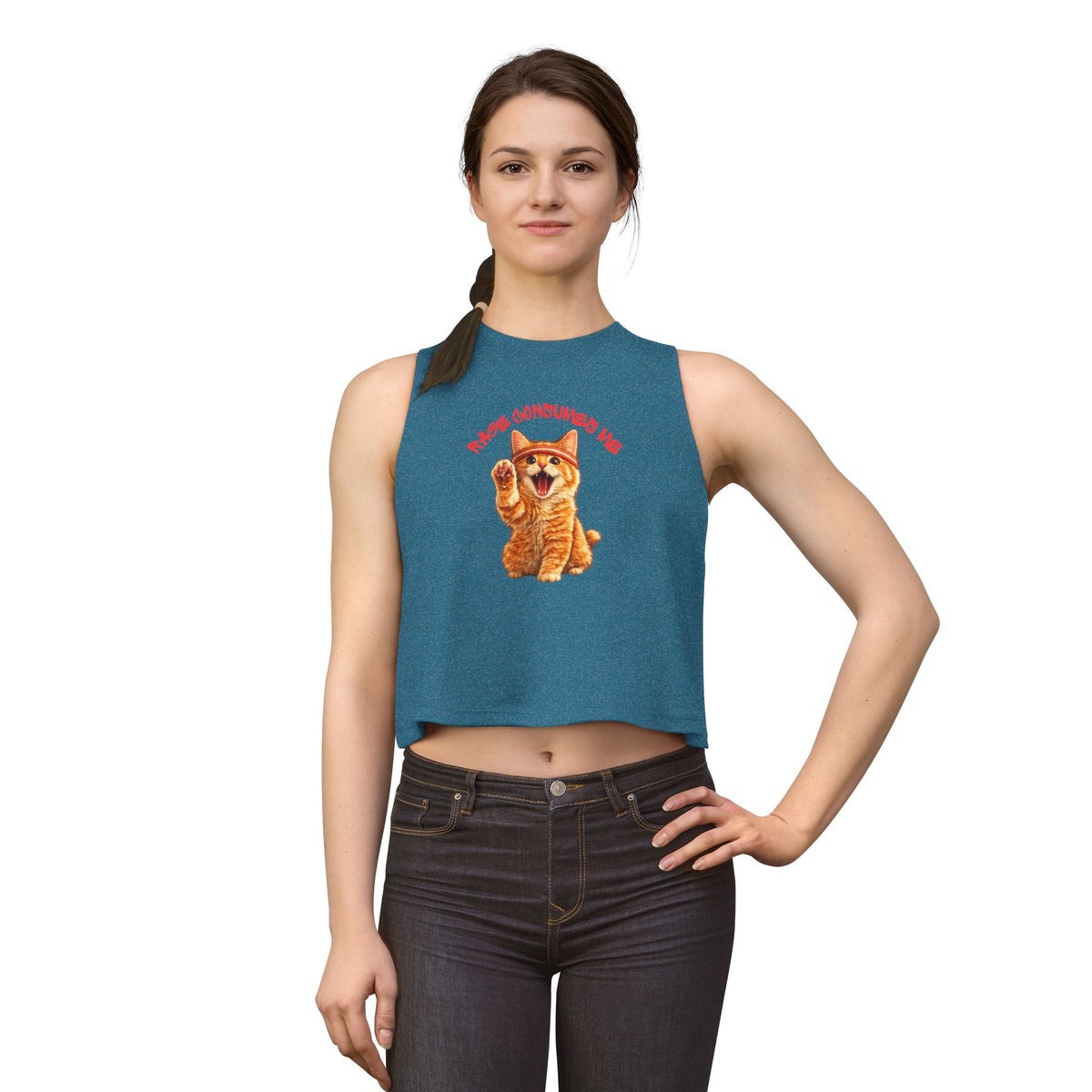 'Consumed Me' Cute Orange Kitty Crop Top