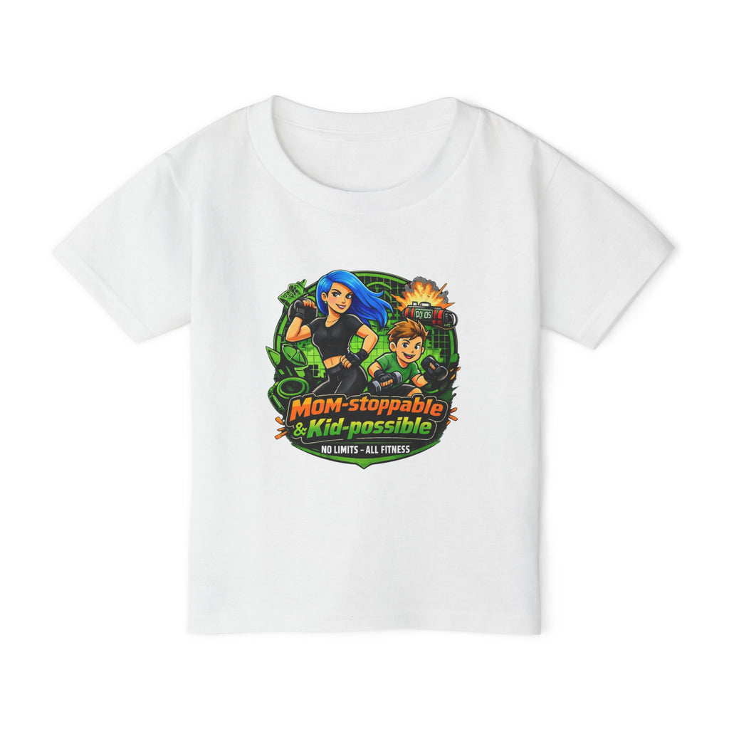 Mom-stoppable & Kid-possible Toddler T-Shirt – Cute Supermom Graphic Tee