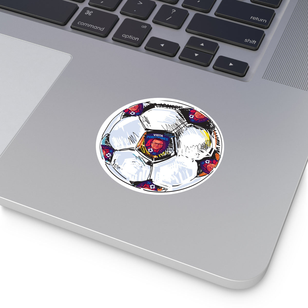 VISTA Porcupines KEVIN Soccer Ball Vinyl Sticker